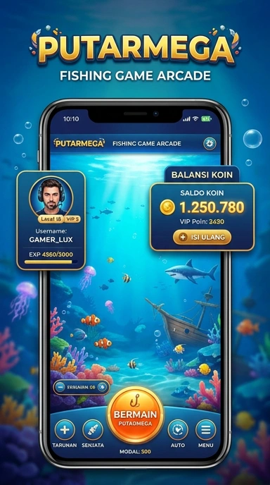 Tampilan utama aplikasi putarmega yang ramah pengguna.